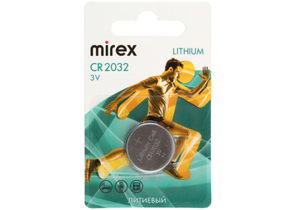 Батарейка литиевая дисковая Mirex Lithium, CR2032, 3V Батарейка литиевая дисковая Mirex Lithium, CR2032, 3V
