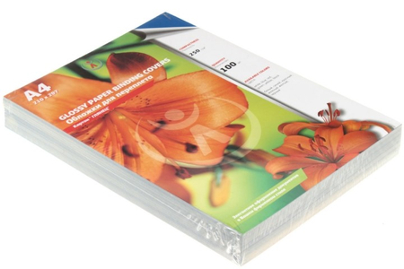 Обложки для переплета картонные глянцевые D&A (А4), А4, 100 шт., 250 г/м2, глянцевые синие