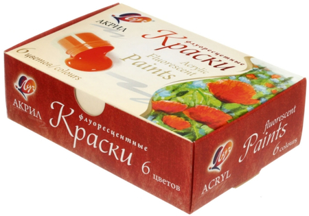 Краски акриловые флуоресцентные «Луч», 6 цветов*15 мл
