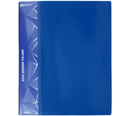 Папка пластиковая на 4-х кольцах «Бюрократ», толщина пластика 0,7 мм, синяя