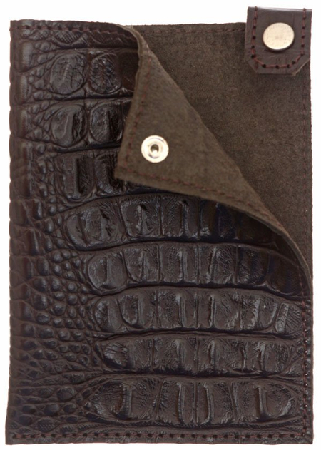 Футляр для паспорта «Кинг» 6053, 100*140 мм, рифленый, темно-коричневый