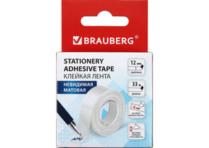 Клейкая лента невидимая Brauberg, 12 мм×33 м, 35 мкм, матовая