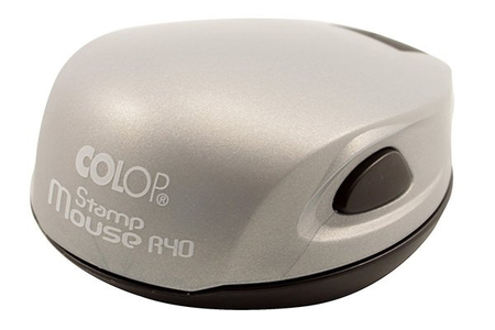 Полуавтоматическая оснастка Colop Stamp Mouse R40, для клише печати ø40 мм, корпус серебристый