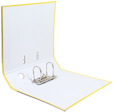 Папка-регистратор Deli «Эко» с односторонним ПВХ-покрытием, корешок 75 мм, желтый