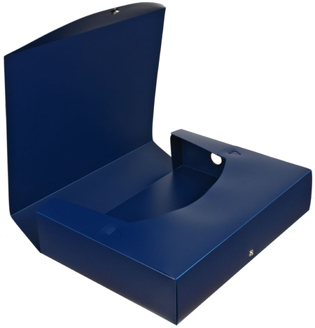 Короб архивный из пластика на кнопке Berlingo, корешок 70 мм, 330*245*70 мм, синий