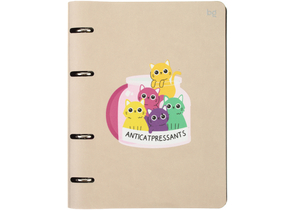 Тетрадь общая А5, 120 л. на кольцах BG, 160×215 мм, клетка, «Котики» Тетрадь общая А5, 120 л. на кольцах BG, 160×215 мм, клетка, «Котики»