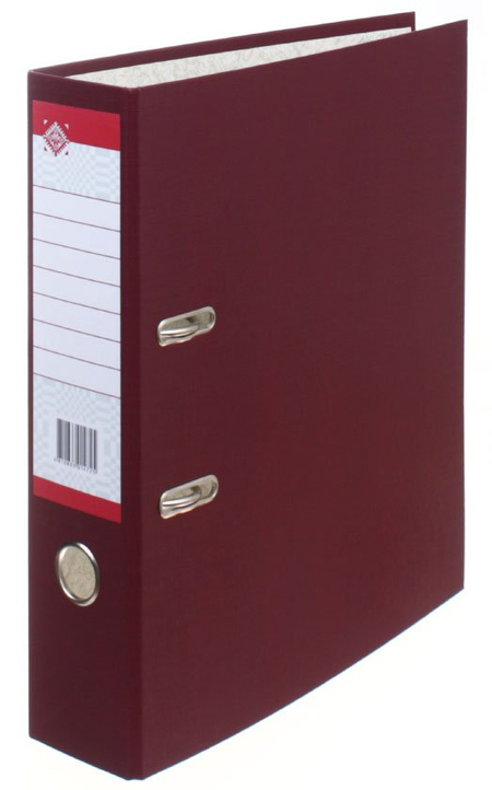 Папка-регистратор «Красная звезда» с односторонним ПВХ-покрытием, корешок 70 мм, бордовый