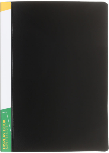 Папка пластиковая на 100 файлов inФормат, толщина пластика 0,8 мм, черная