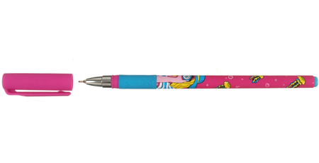 Ручка шариковая Lorex Slim Soft Grip с рисунком, Neon Madness, стержень синий