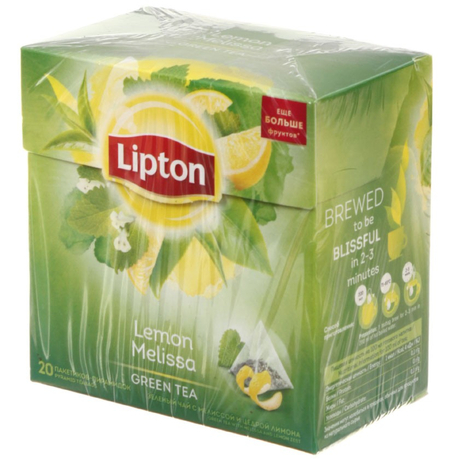 Чай Lipton ароматизированный пакетированный, 32 г, 20 пирамидок, Lemon Melissa, зеленый чай