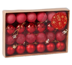 Набор шаров елочных «Традиция» (пластик), 24 шт., диаметр 3 см, красные