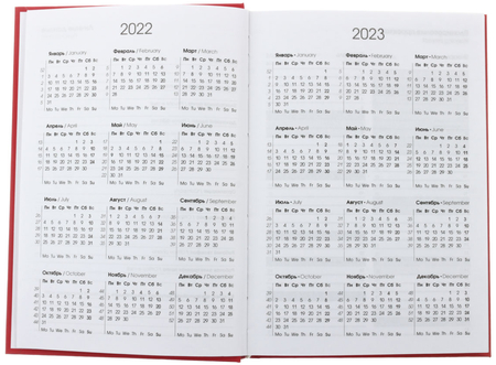 Ежедневник датированный на 2022 год New Plans, 140*205 мм, 176 л., алый