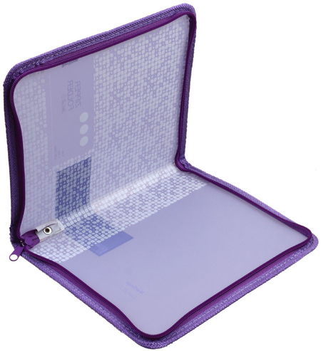 Папка пластиковая на молнии Berlingo Starlight S А5+, толщина пластика 0,6 мм, фиолетовая с рисунком