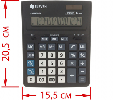 Калькулятор 14-разрядный Eleven CDB1401, черный Калькулятор 14-разрядный Eleven CDB1401, черный