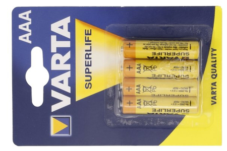 Батарейка солевая Varta Superlife, ААА, R03P, 1.5V