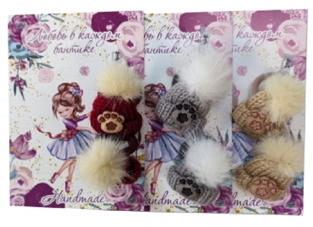 Набор резинок для волос «Шапочка с кошачьими лапками» (Дорохина И.Н.), 2 шт., 5*4 см, резинка 3 см Набор резинок для волос «Шапочка с кошачьими лапками» (Дорохина И.Н.), 2 шт., 5*4 см, резинка 3 см