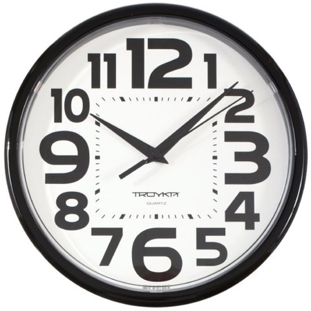 Часы настенные «Тройка», рамка черная