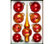 Набор шаров елочных с верхушкой «Сувенирный» (стекло), диаметр 6/7,5 см, 8 шт., верхушка 27,5 см, красный/золотистый