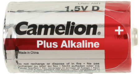 Батарейка щелочная Camelion Plus Alkaline, D, LR20, 1.5V