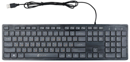 Клавиатура мультимедийная Oklick 500M, USB, проводная, черная