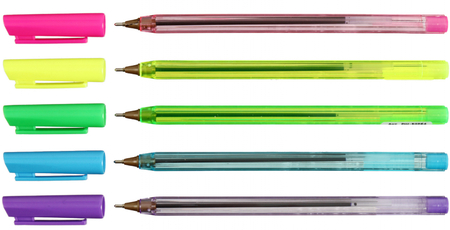 Ручка шариковая одноразовая «Стамм 800», корпус неон, ассорти, стержень синий