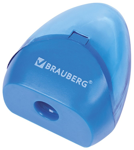 Точилка пластиковая Brauberg, 1 отверстие, с контейнером, Bell, ассорти