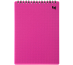 Блокнот на гребне BG Base Neon, 140×200 мм, 60 л., клетка, розовый