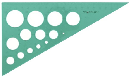 Треугольник пластиковый Silwerhof , 19 см, 30°, с окружностями, ассорти (цена за 1 шт.)