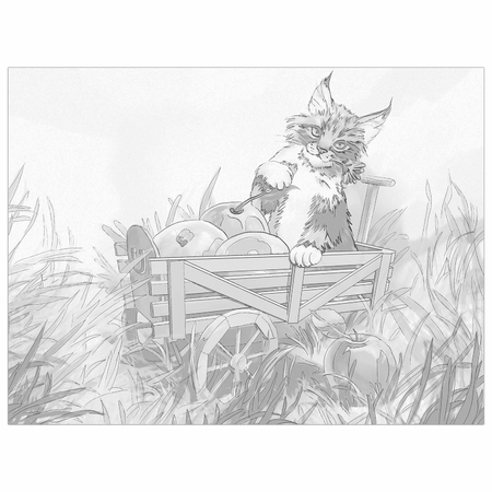 Холст на картоне с контуром Brauberg Art Classic, 30*40 см, «Кот»