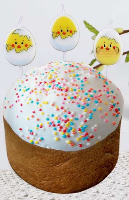 Набор свечей для кулича, 5 шт., «Цыплята» Набор свечей для кулича, 5 шт., «Цыплята»