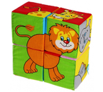Игрушка мягконабивная «Мягкие кубики», «Собери картинку. Животные 2», 4 шт.