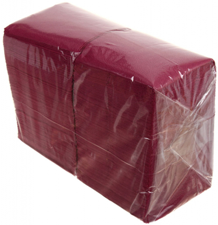Салфетки сервировочные , 24*24 см, 400 шт., бордовые