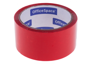 Клейкая лента упаковочная цветная OfficeSpace, 48 мм×40 м, толщина ленты 45 мкм, красная