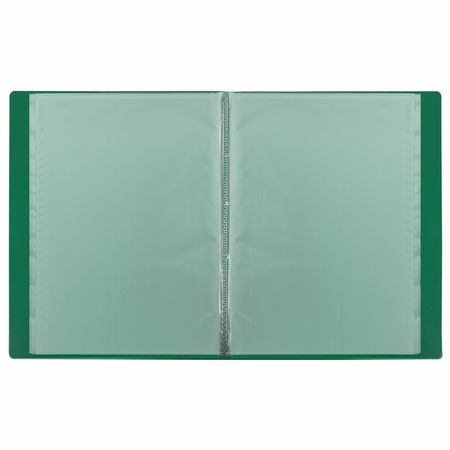 Папка пластиковая на 10 файлов Brauberg Office, толщина пластика 0,5 мм, зеленая