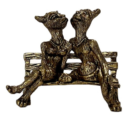 Фигурка сувенирная «Коты» BronzoMania, «Коты — Модники на лавке» Фигурка сувенирная «Коты» BronzoMania, «Коты — Модники на лавке»