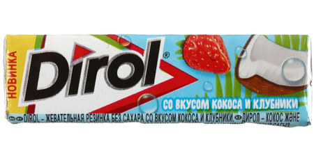 Жевательная резинка Dirol без сахара, 13,6 г, «Кокос и клубника»