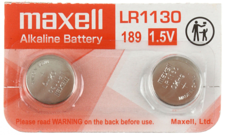 Батарейка щелочная дисковая Maxell Alkaline, LR1130 (189), 1.5V, 2 шт.