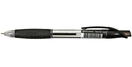 Ручка шариковая автоматическая Brauberg Jet, корпус прозрачный, стержень черный
