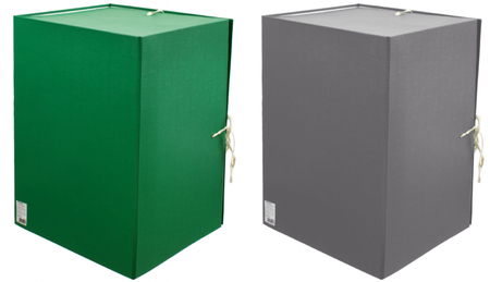 Короб-папка архивная из бумвинила на 4-х завязках Silwerhof, корешок 200 мм, 225*310*200 мм, ассорти