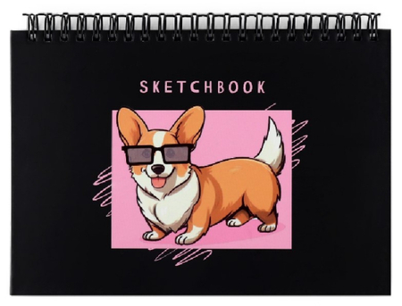 Скетчбук на гребне Sima-Land (А5), 200*140 мм, 80 л., «Корги»