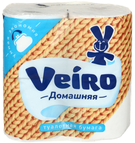 Бумага туалетная Veiro «Домашняя», 4 рулона, ширина 90 мм, белая Бумага туалетная Veiro «Домашняя», 4 рулона, ширина 90 мм, белая