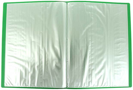 Папка пластиковая на 10 файлов Forpus, толщина пластика 0,5 мм, зеленая