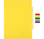 Папка-уголок пластиковая с 3 отделениями «Бюрократ» А4+, толщина пластика 0,15 мм, желтая