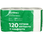 Бумага туалетная Optiline, 8 рулонов, ширина 90 мм, белая