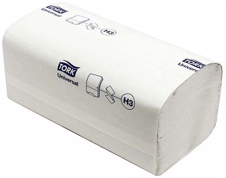 Полотенца бумажные Tork/Tellus Universal (в пачке), 1 пачка, ширина 230 мм, белые