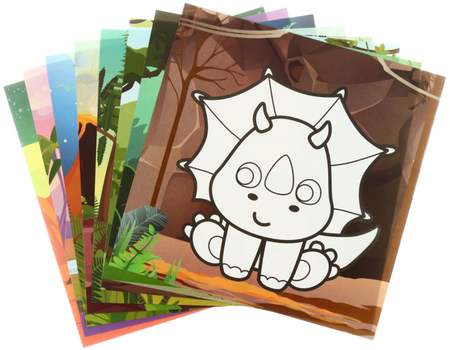 Раскраска «Раскрась пластилином», 200*200 мм, «Динозавры», 8 картинок Раскраска «Раскрась пластилином», 200*200 мм, «Динозавры», 8 картинок