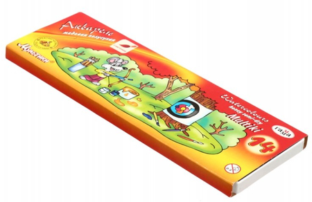 Акварель медовая «Мультики», 14 цветов, в картонной коробке, с кистью 