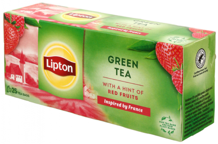 Чай Lipton Green Tea, 35 г, 25 пакетиков, «Красные ягоды», зеленый чай с добавками Чай Lipton Green Tea, 35 г, 25 пакетиков, «Красные ягоды», зеленый чай с добавками