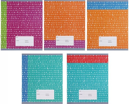 Тетрадь школьная А5, 12 л. на скобе «Двухцветная (орнамент)», 165*200 мм, линия, ассорти 