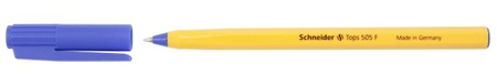 Ручка шариковая одноразовая Schneider Tops 505 F, корпус желтый, стержень синий